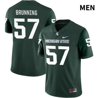 Men's Michigan State Spartans NCAA #57 Evan Brunning Green NIL 2022 Authentic Nike Stitched College Football Jersey YZ32S05YU